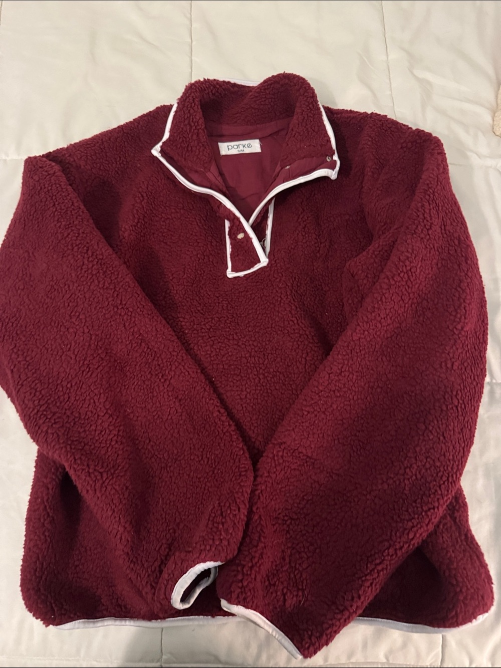 Parke Women's Burgundy Sherpa Pullover Hoodie